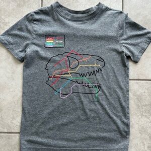 Cat & Jack Gray Dinosaur Subway Graphic T-Shirt - Size M 8/10